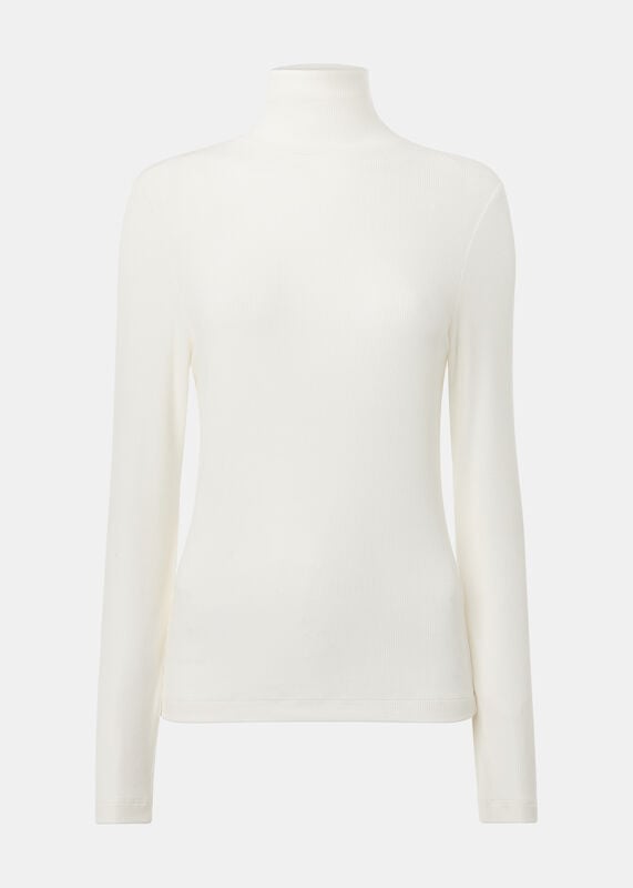 Ivory Essential Ribbed Turtleneck
