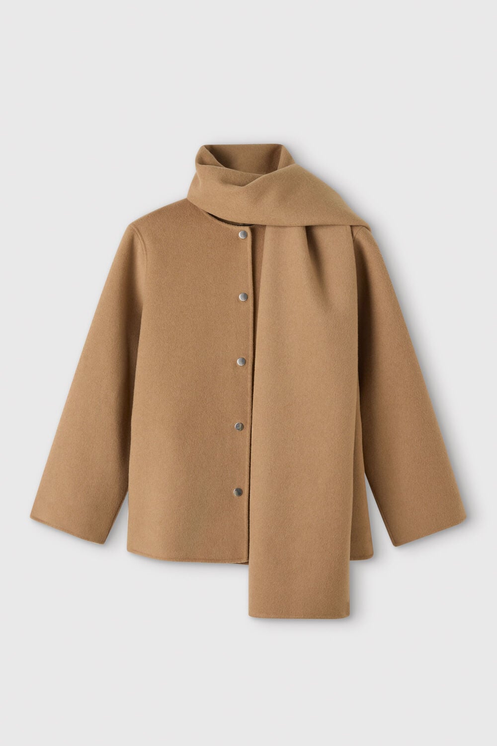Camel Double Faced Scarf Coat