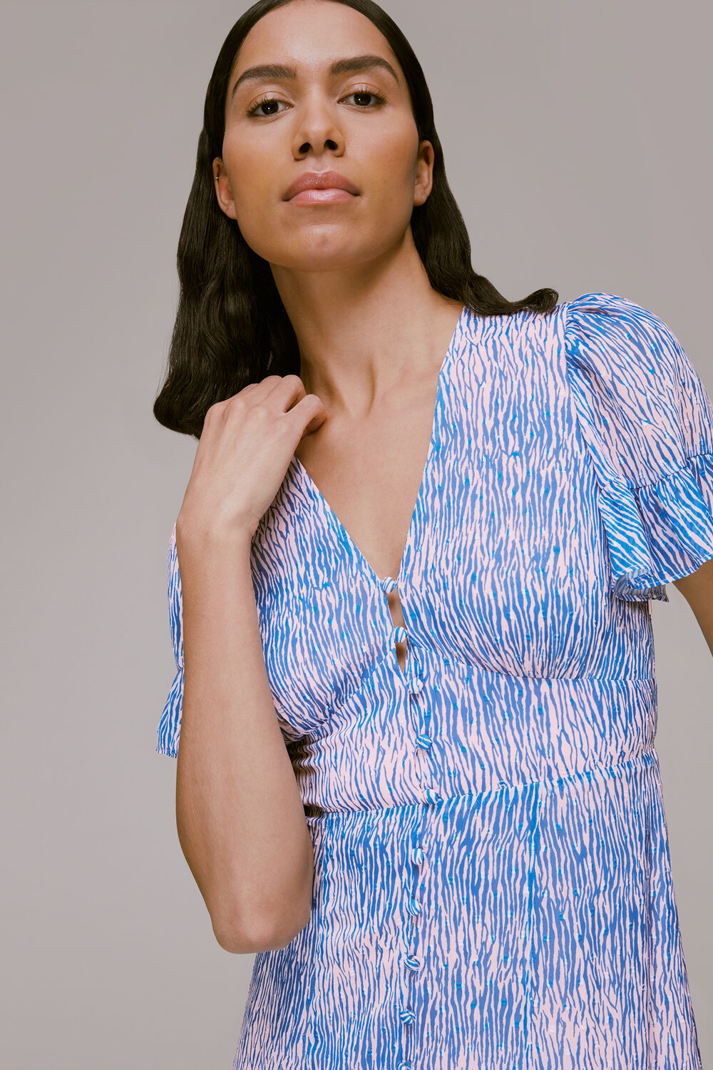 Multicolour Tiger Dobby Midi Dress