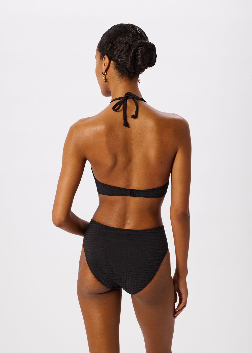 Textured Gingham Bikini Top