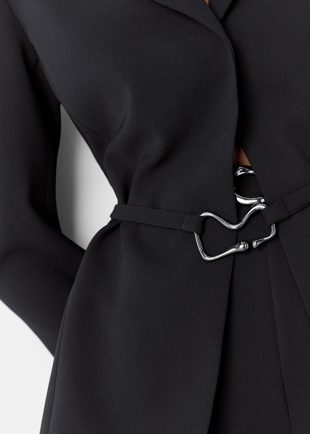 Black Corinna Belted Crepe Coord