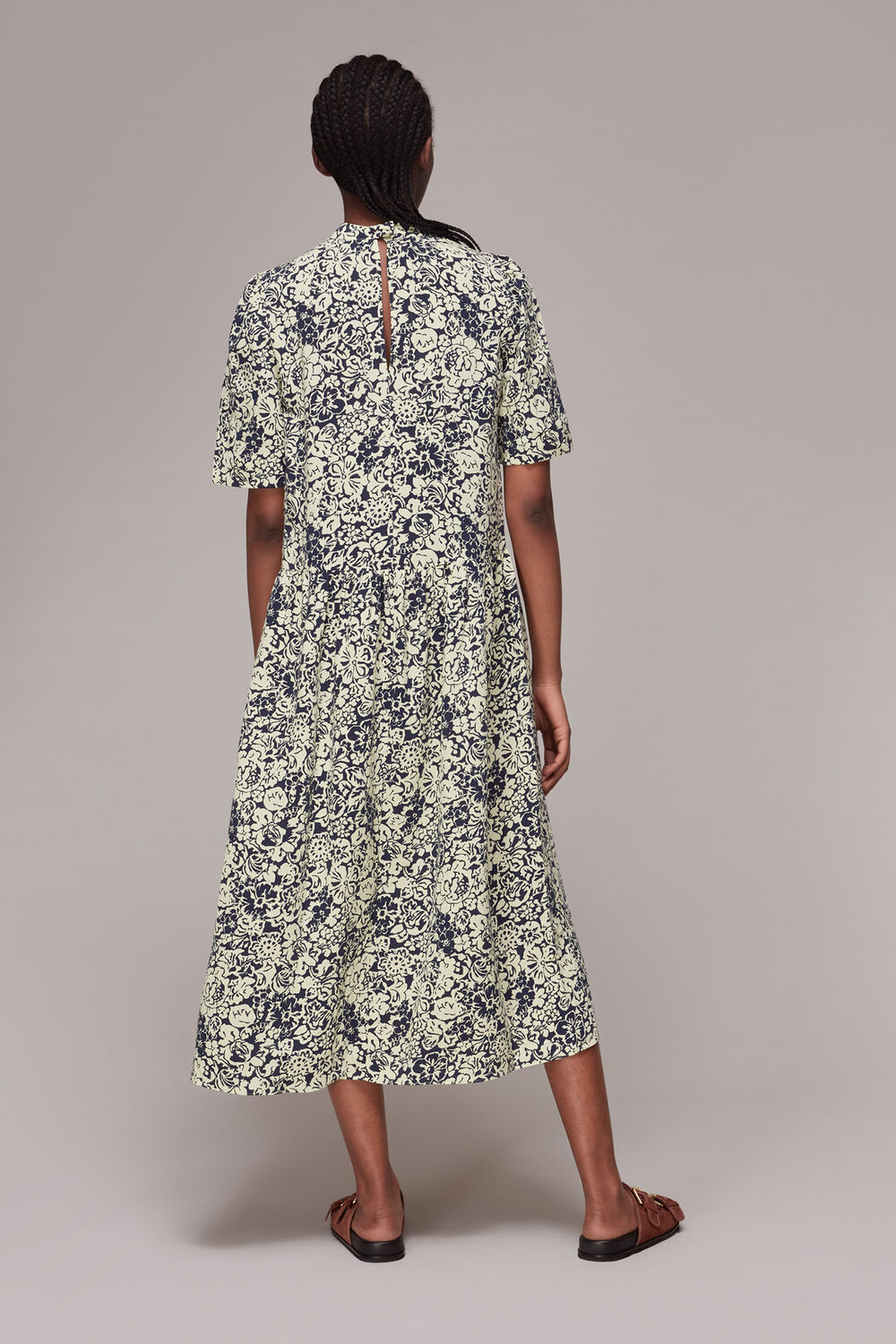 Graphic Floral Trapeze Dress