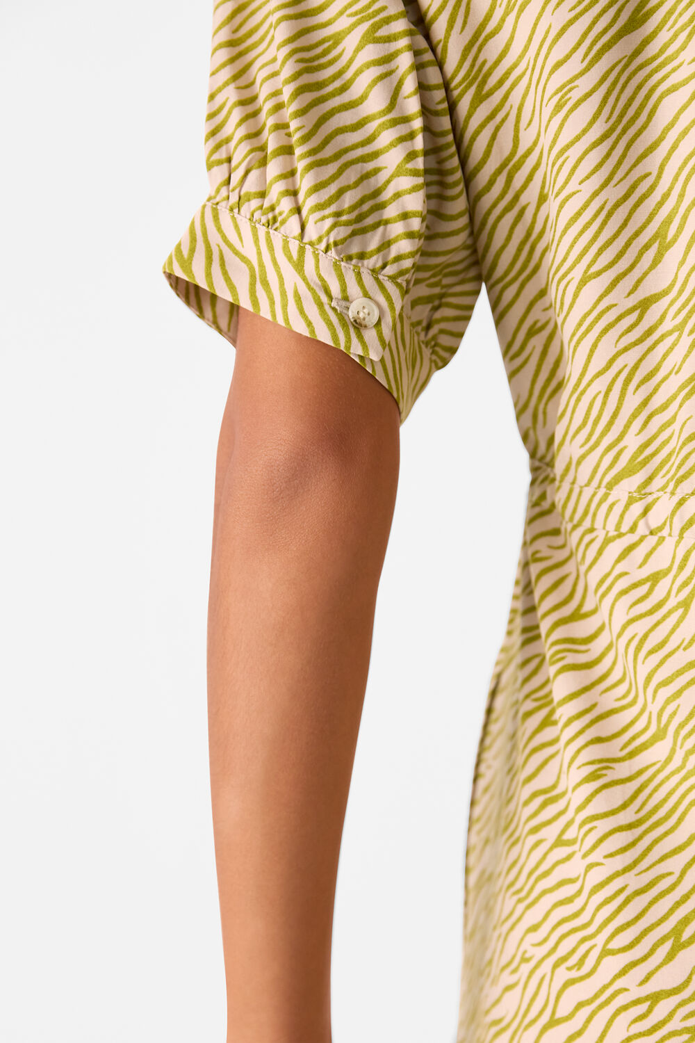 Green Tiger Flame Midi Dress