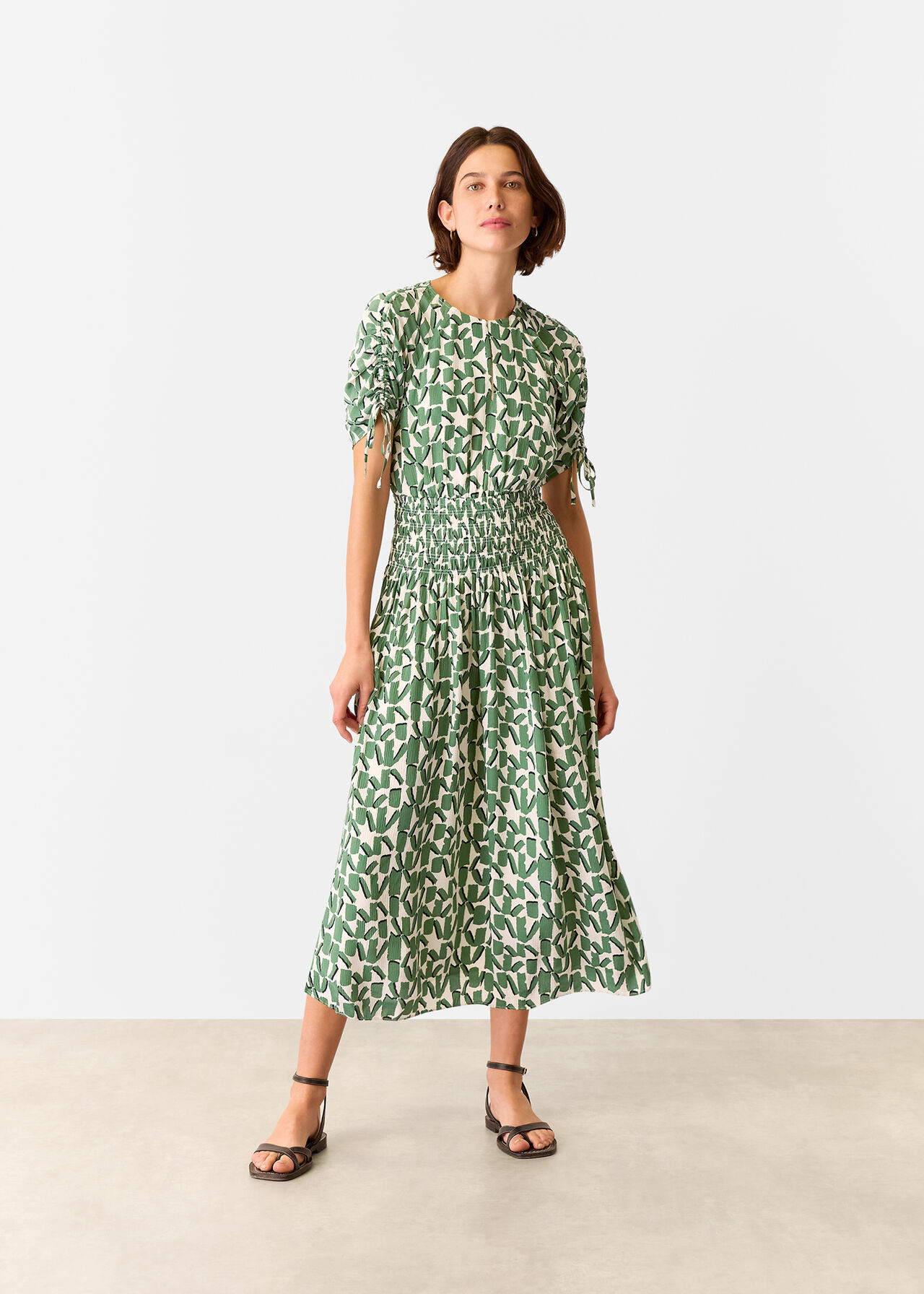 Abstract Squares Midi Dress