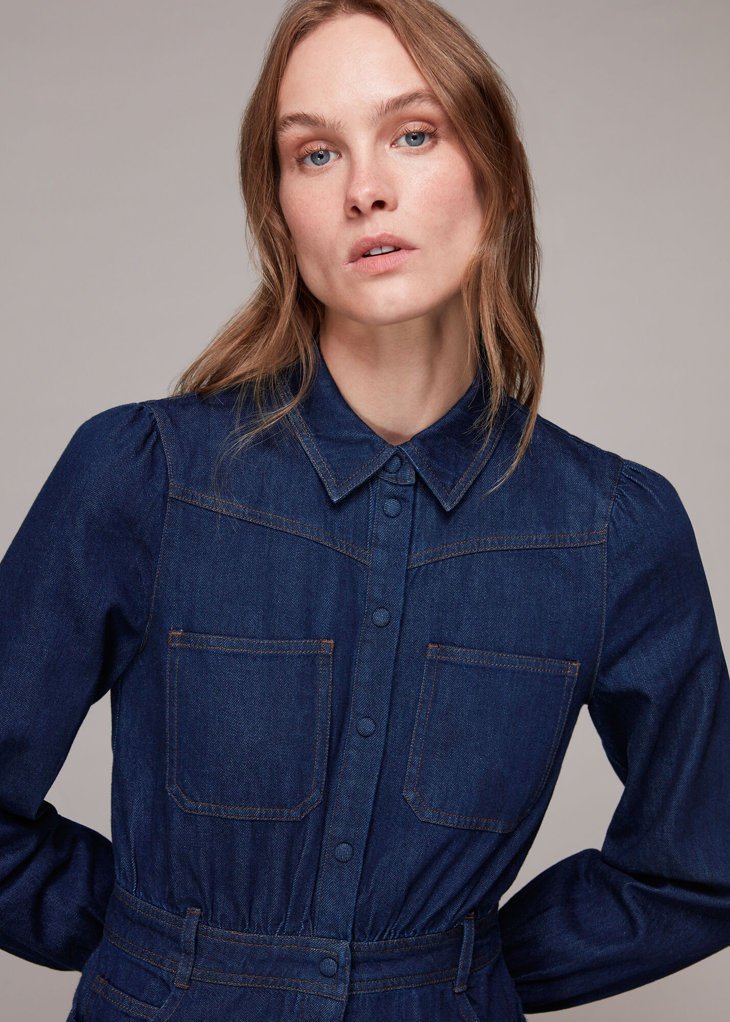 Denim Lilly Denim Jumpsuit WHISTLES