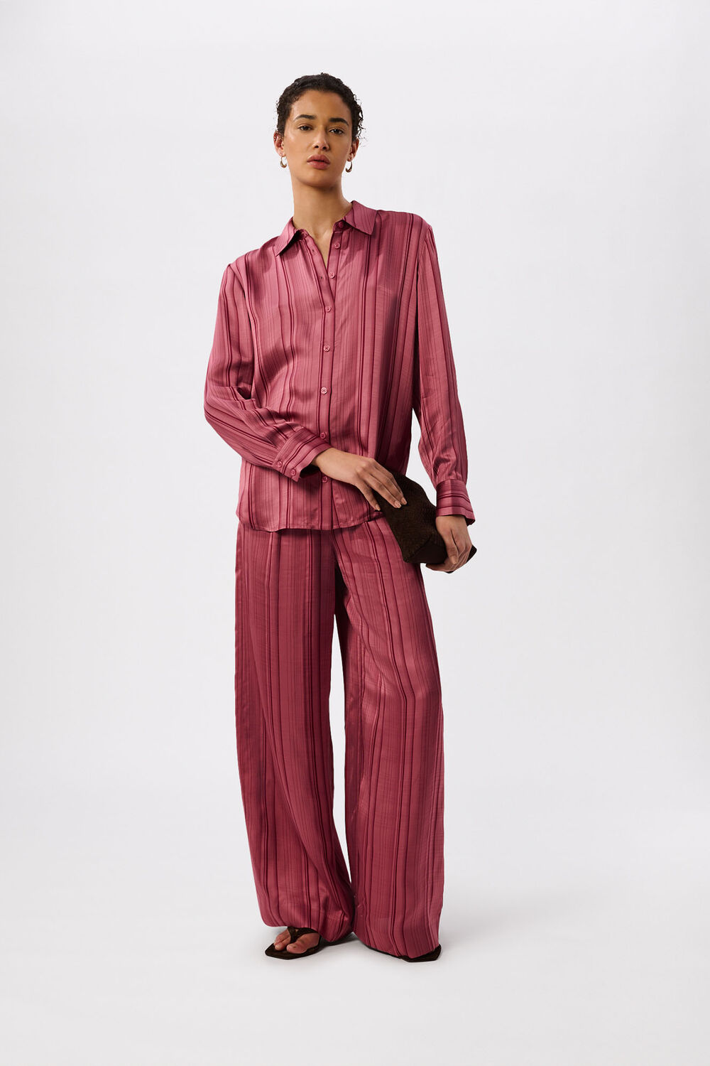 Pink Stripe Satin Trouser