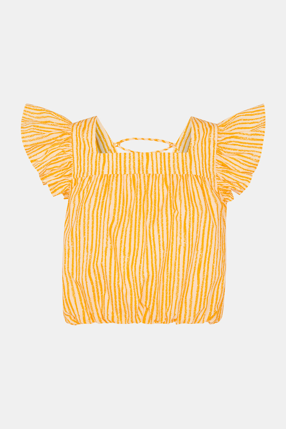 Yellow Chalk Stripe Print Top