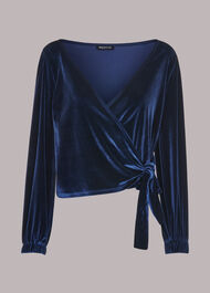 Velvet V Neck Wrap Top