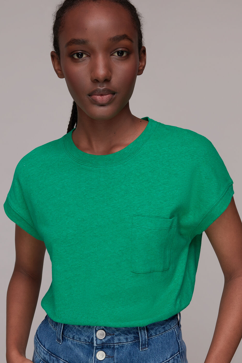 Green Ember Linen Mix Pocket Tee