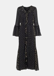Metallic Dobby Ruffle Dress