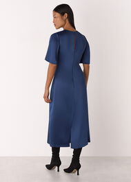 Petite Satin Twist Waist Midi Dress