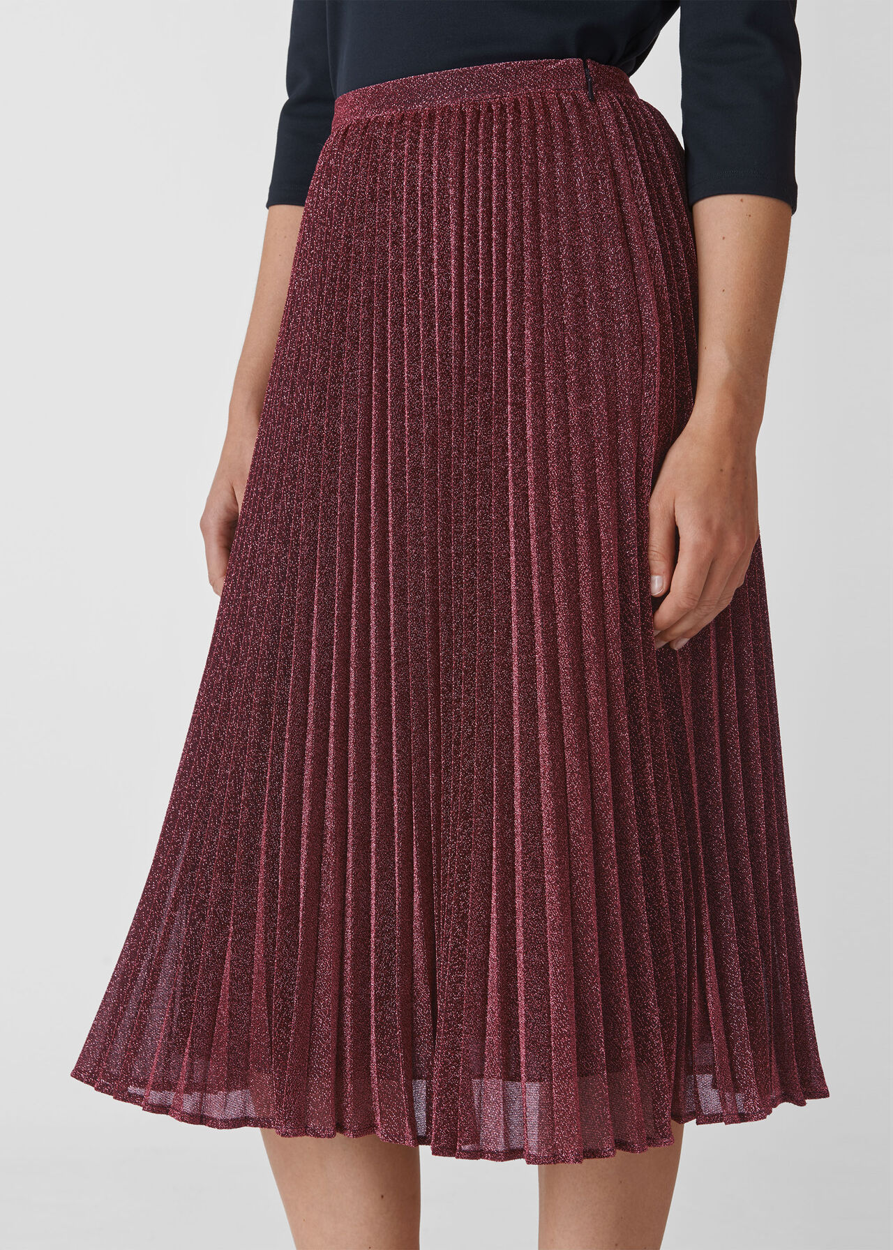Pink Sparkle Pleated Skirt | WHISTLES