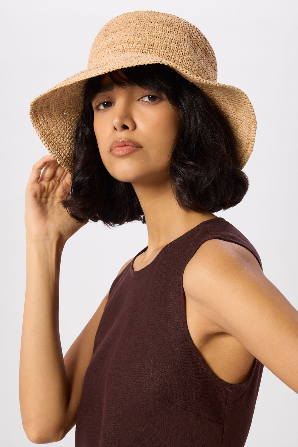 Structured Straw Bucket Hat