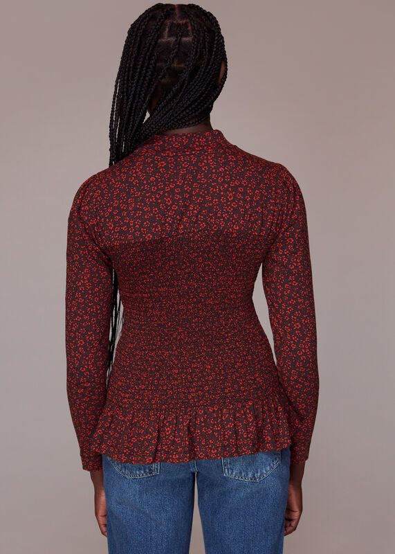 Multicolour Pansy Dot Shirred Top