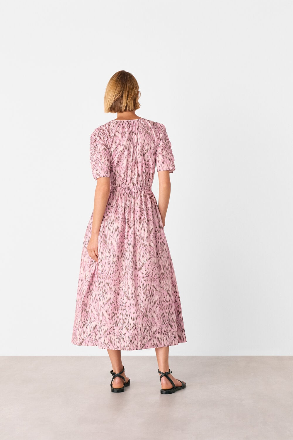 Leopard Cotton Midi Dress