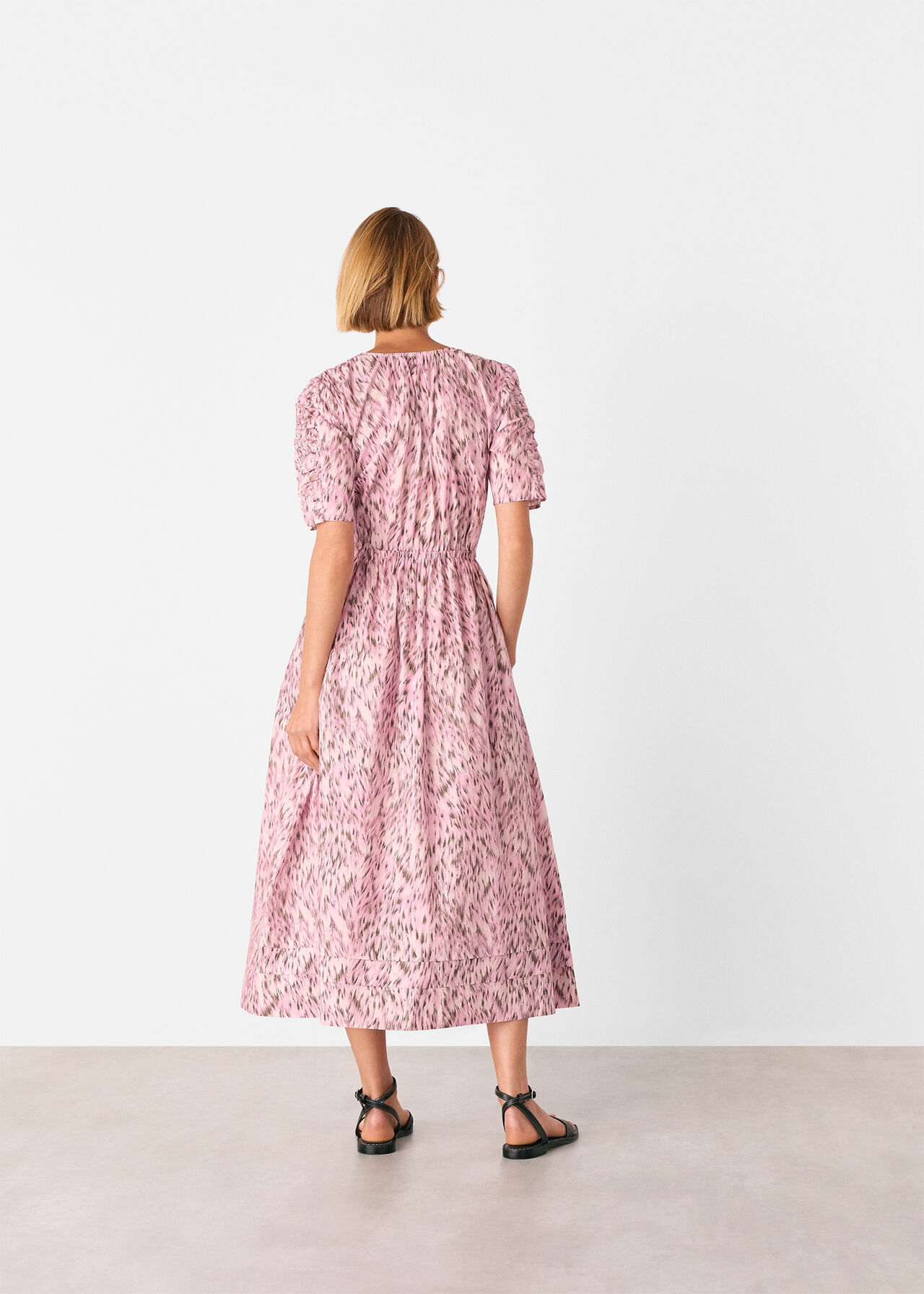 Leopard Cotton Midi Dress