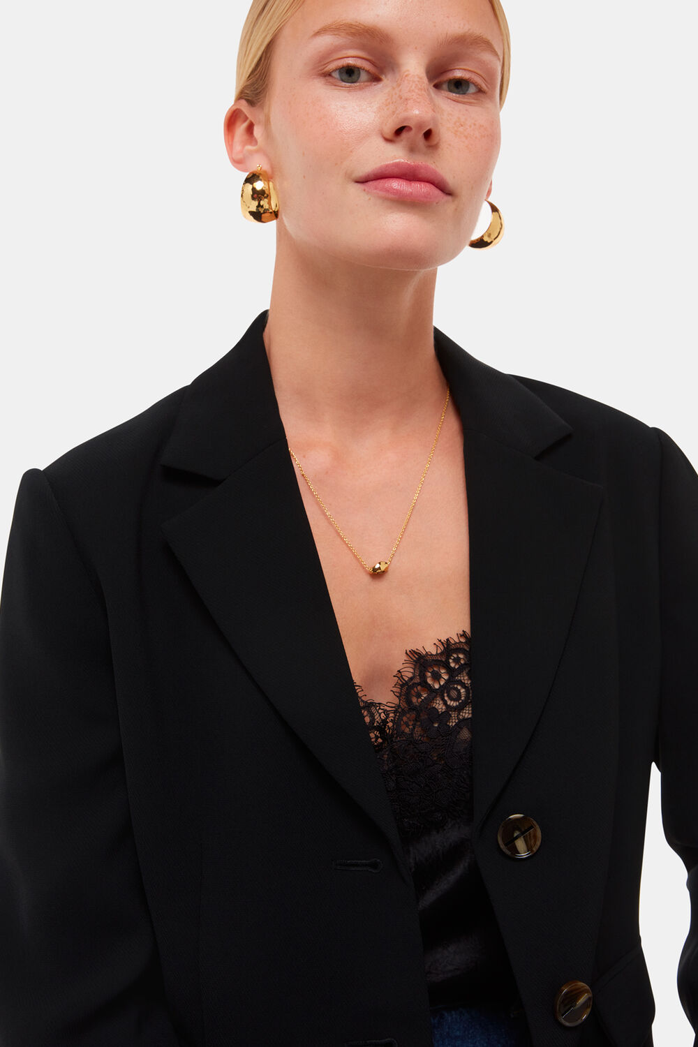 Tailored Short Crepe Blazer