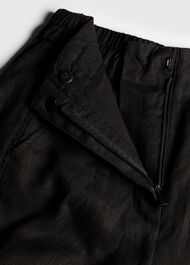 Petite Linen Barrel Leg Trouser
