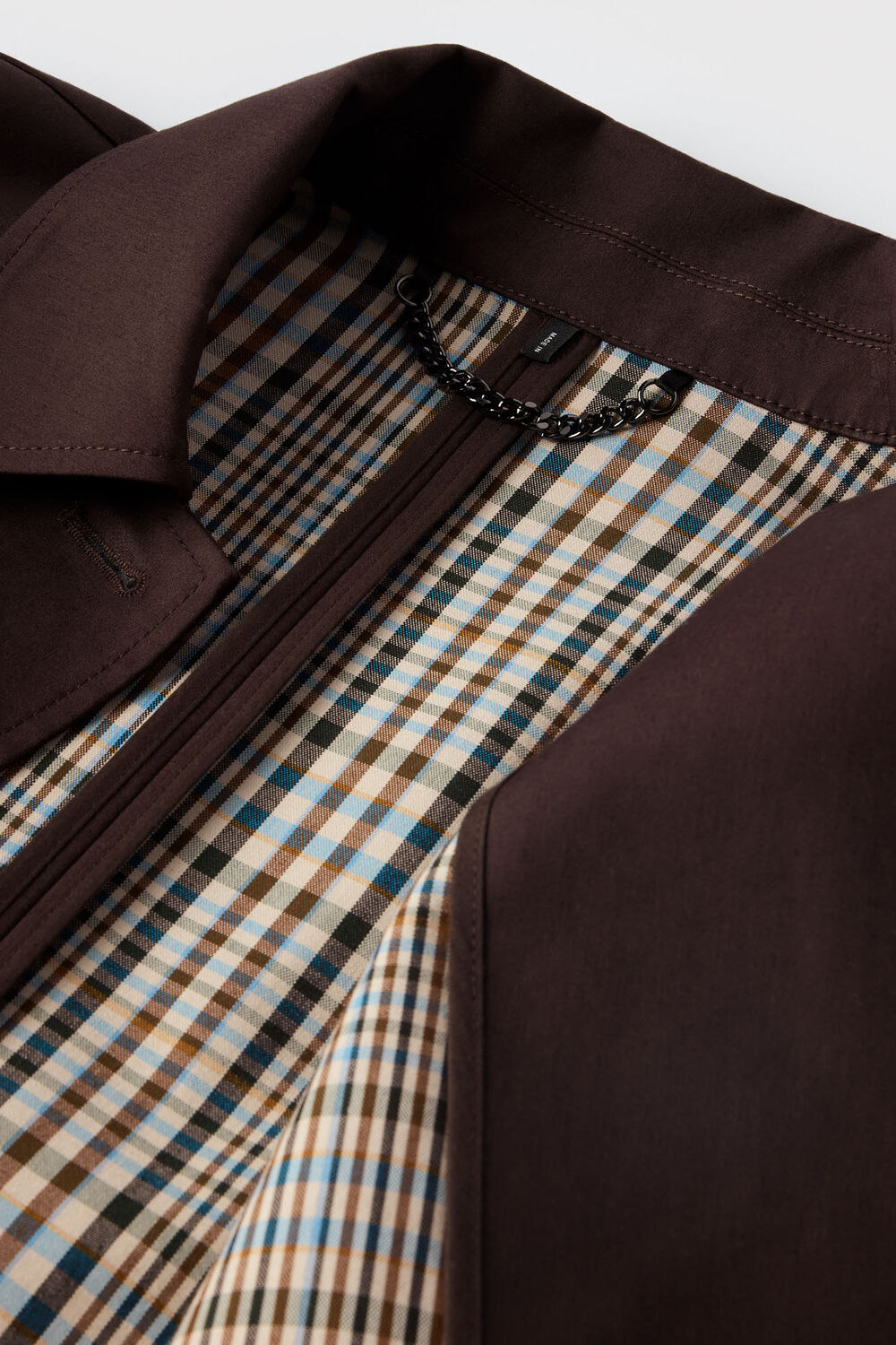 Brown Check Lined Car Coat