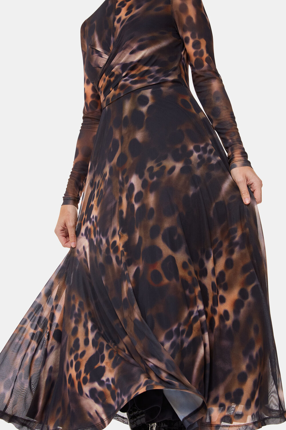 Misty Leopard Mesh Dress