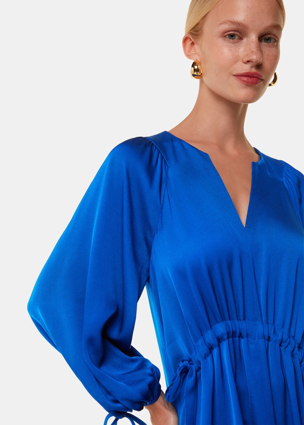 Molly Satin Ruched Dress