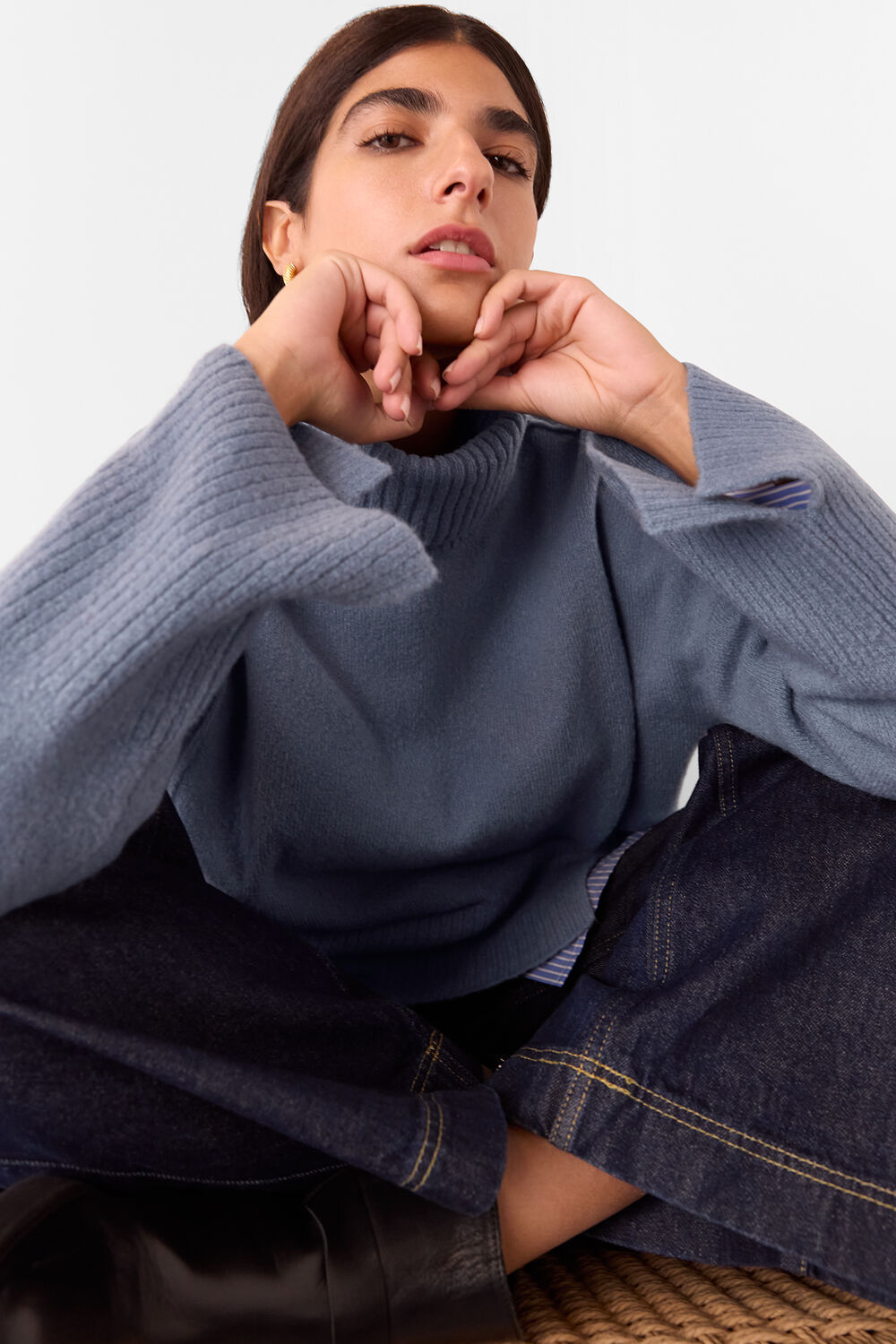 Wool Mix Roll Neck Knit