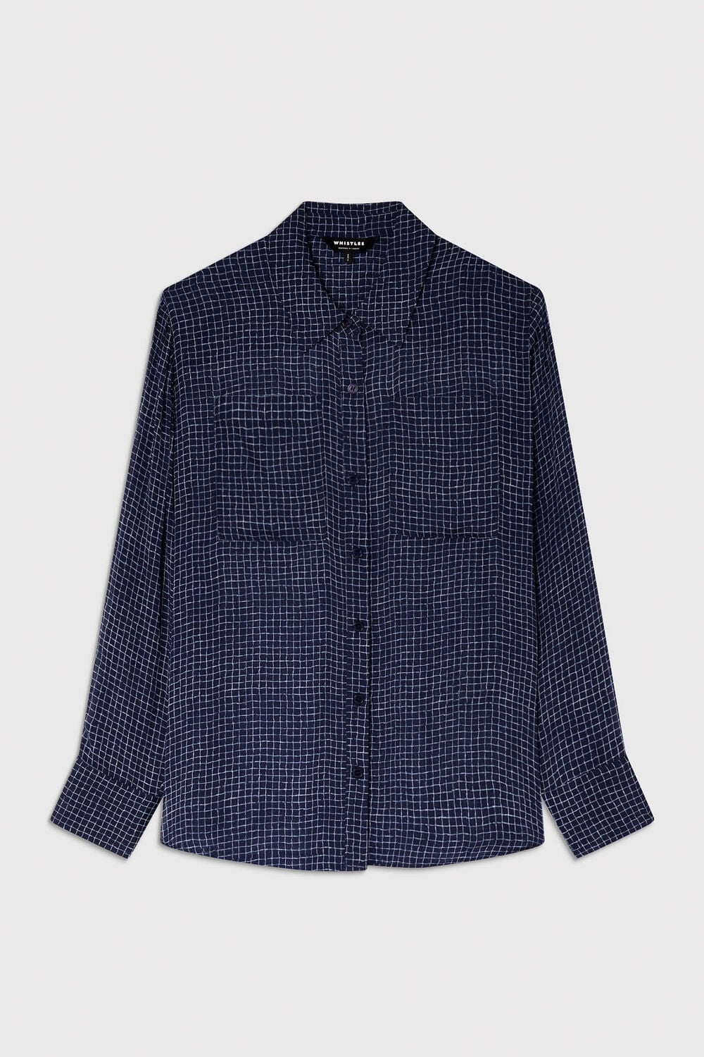 Grid Print Sheer Shirt