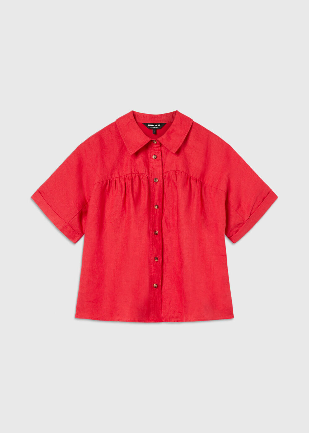 Gathered Linen Shirt