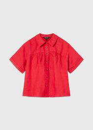 Gathered Linen Shirt