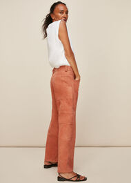 Suede Leather Cargo Trouser