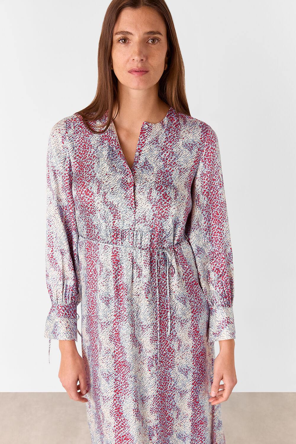 Mottled Snake Print Midi Dress