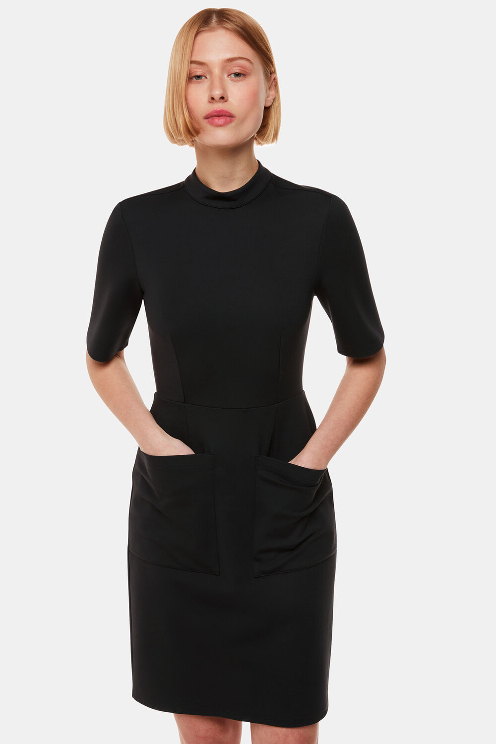 Black Alma Ponte Shift Dress