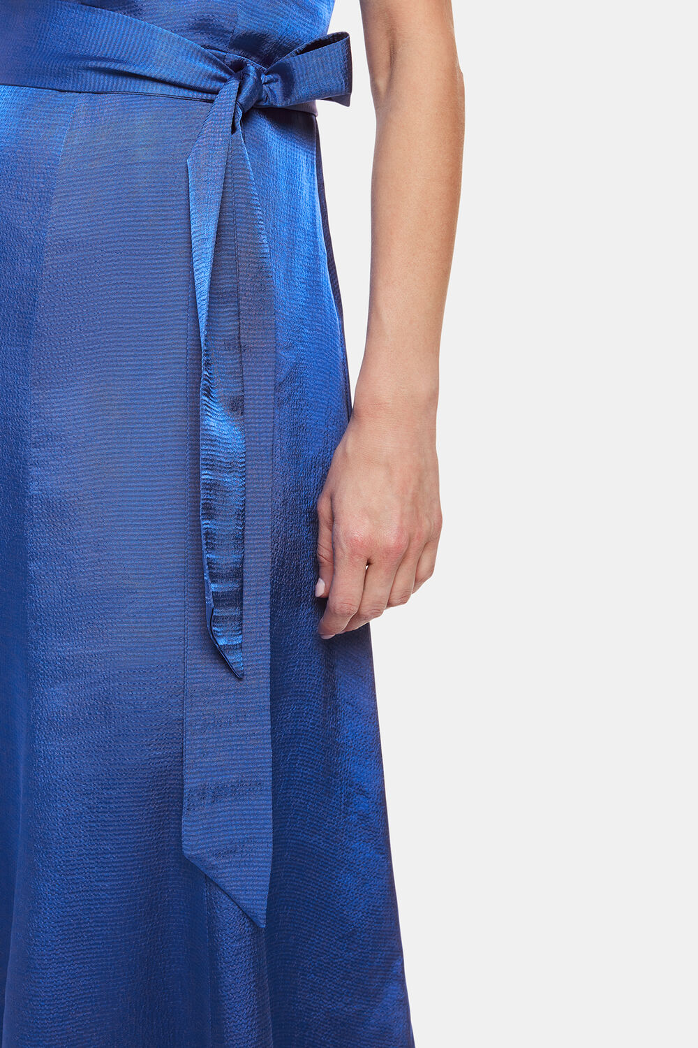 Cobalt Blue Petite Arie Hammered Satin Midi Dress