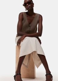 Button Front V Neck Tank