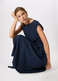 Pleat Detail Asymmetric Dress