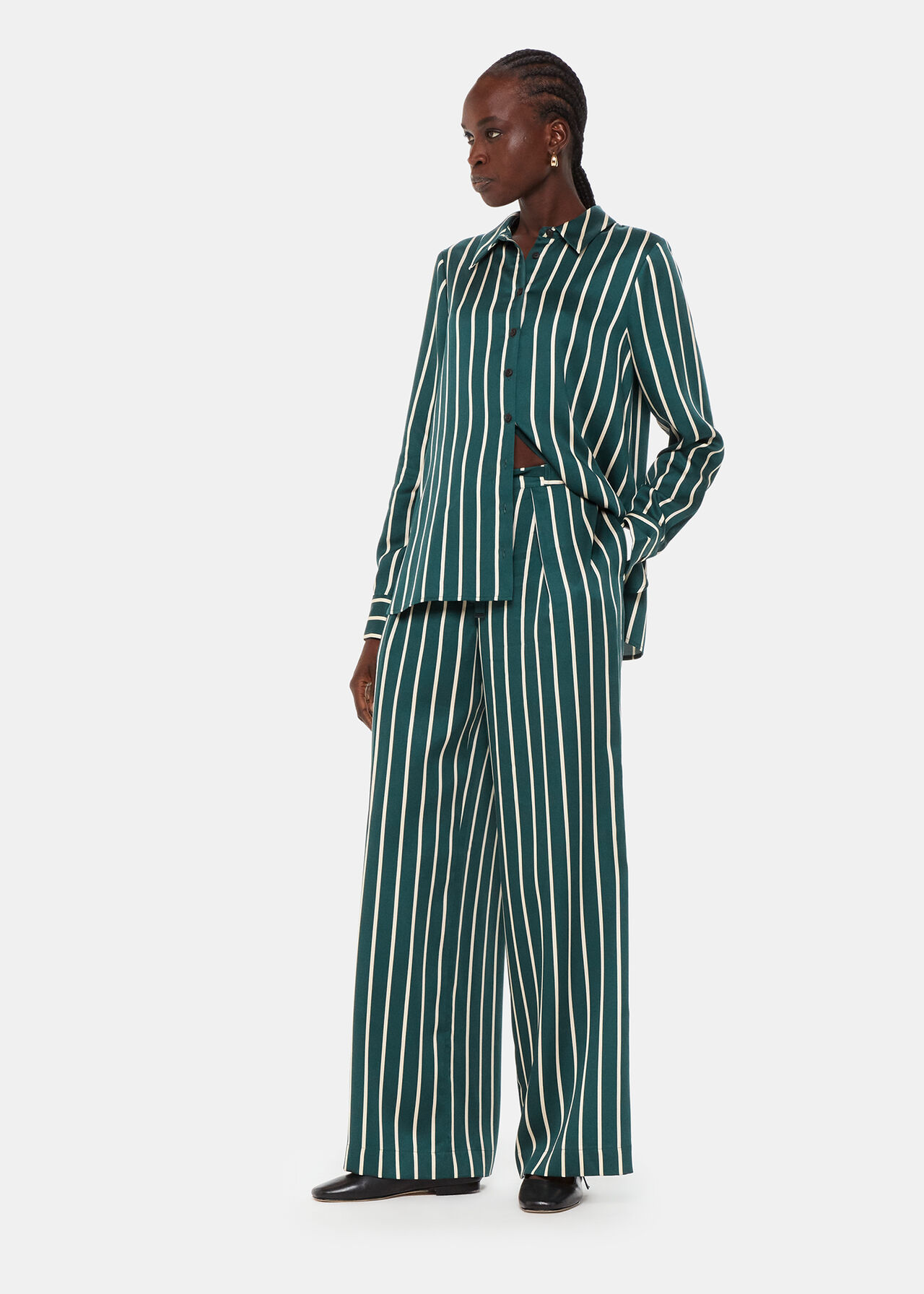 Green/Multi Alex Stripe Trouser | WHISTLES