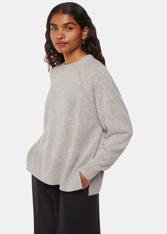 Grey Marl Petite Ultimate Cashmere Crew Neck Sweater