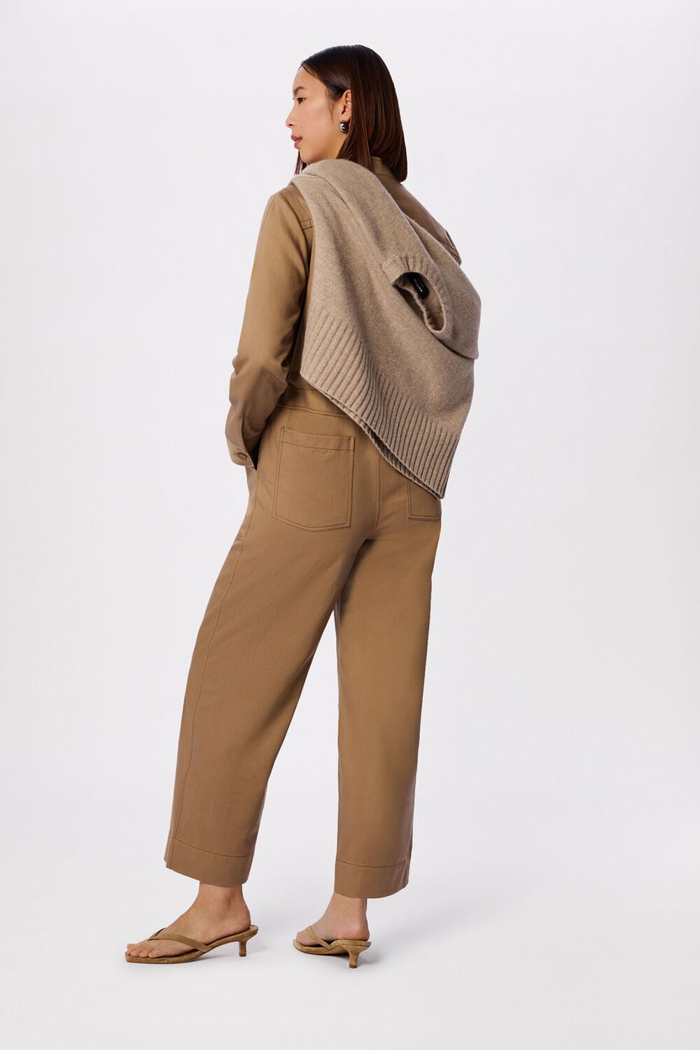 Taupe Drawstring Utility Boilersuit