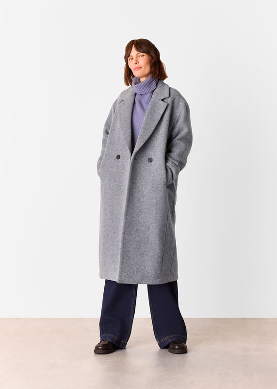 Grey Eliza Double Breasted Coat