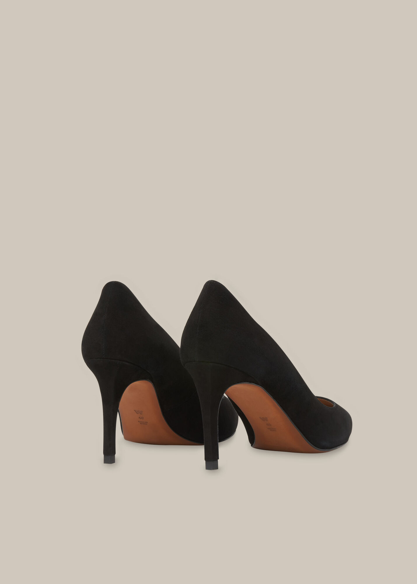 Black Cari Mid Suede Point Pump WHISTLES
