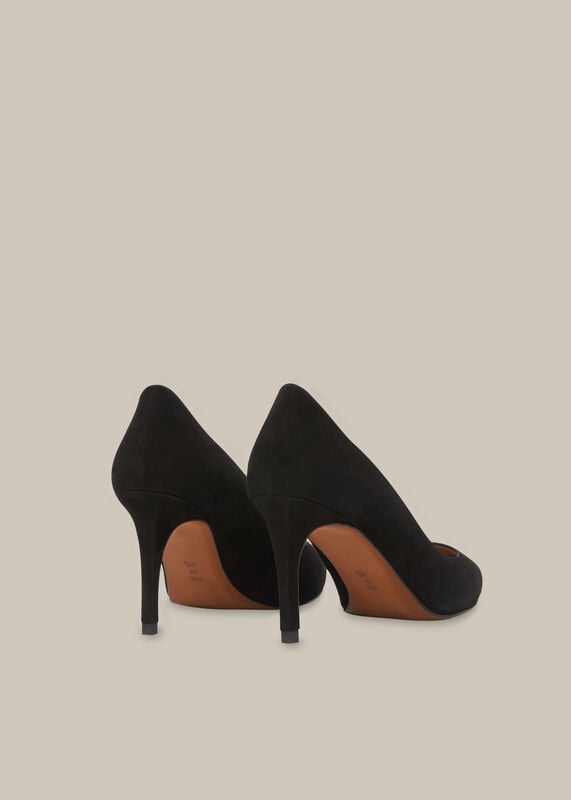 Black Cari Mid Suede Point Pump