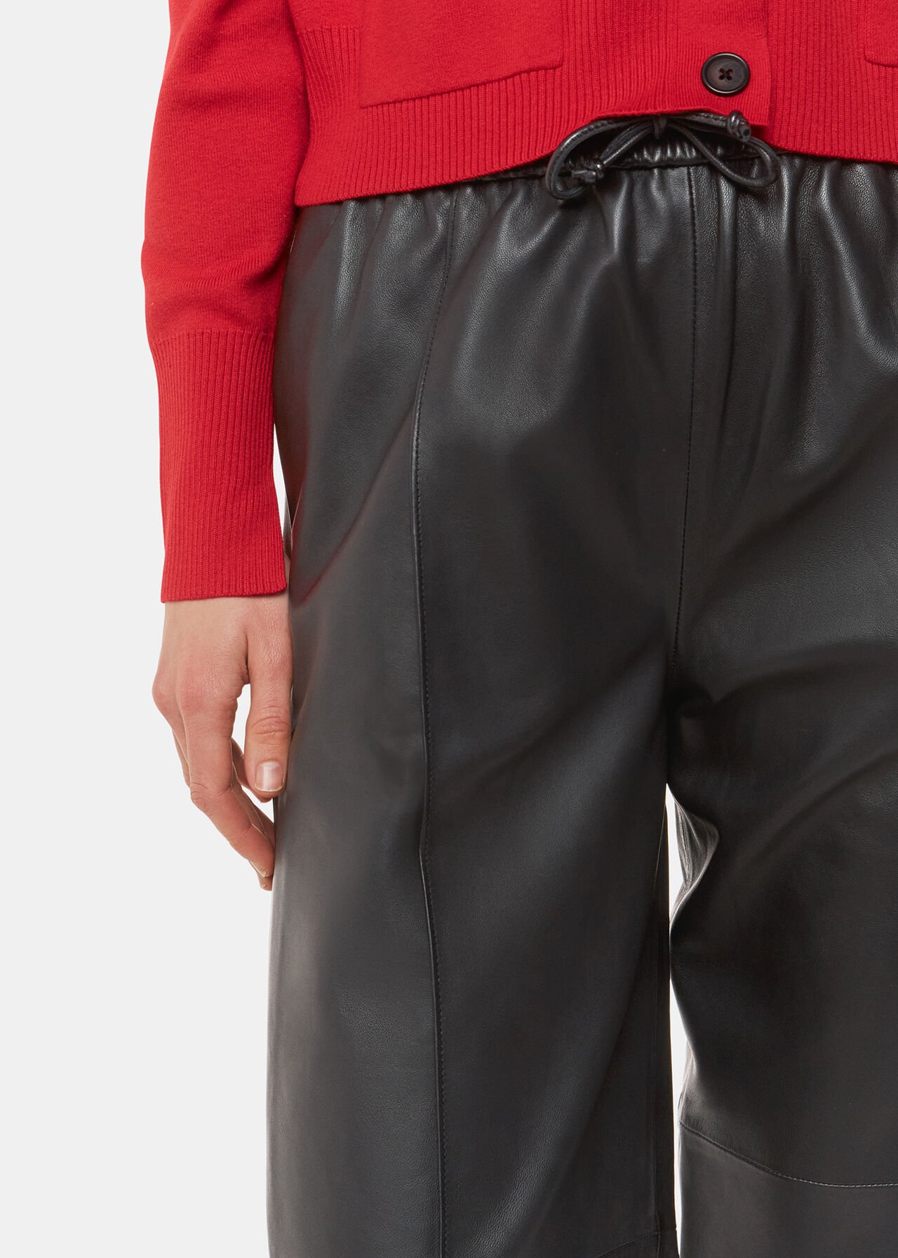 Elasticated  Leather Trouser