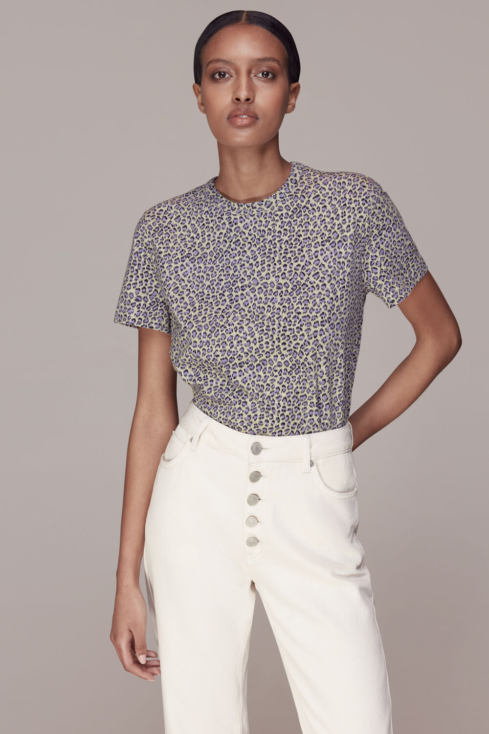 Dashed Leopard Print T-Shirt