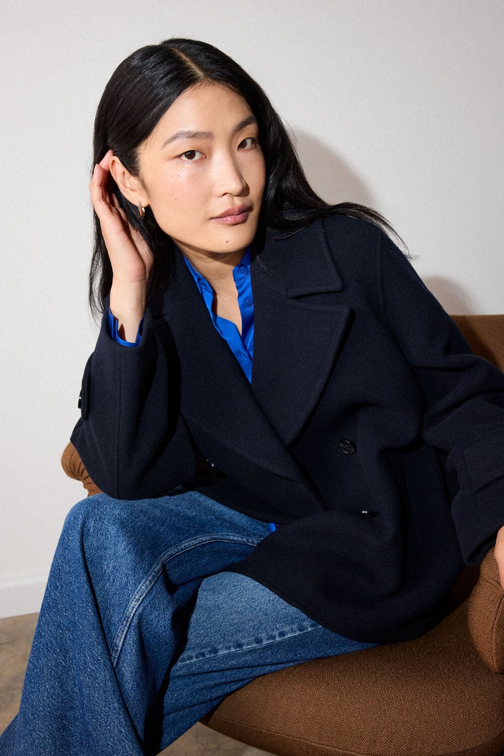 Navy Double Breasted Pea Coat