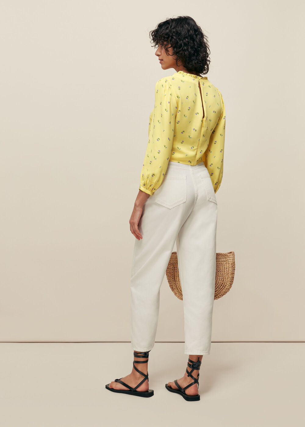 Forget Me Not Drawstring Top Yellow/Multi