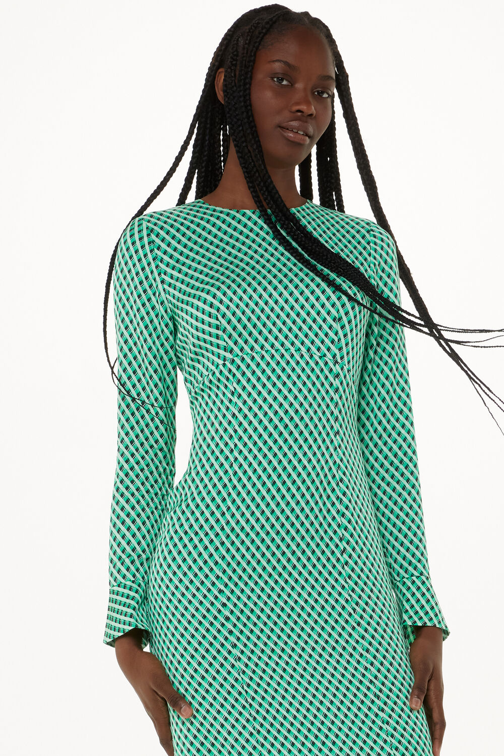 Crosshatch Print Minimal Dress