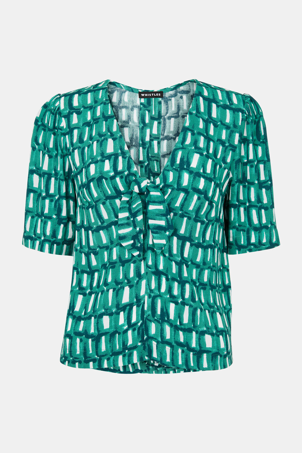 Linked Smudge Tie Front Top