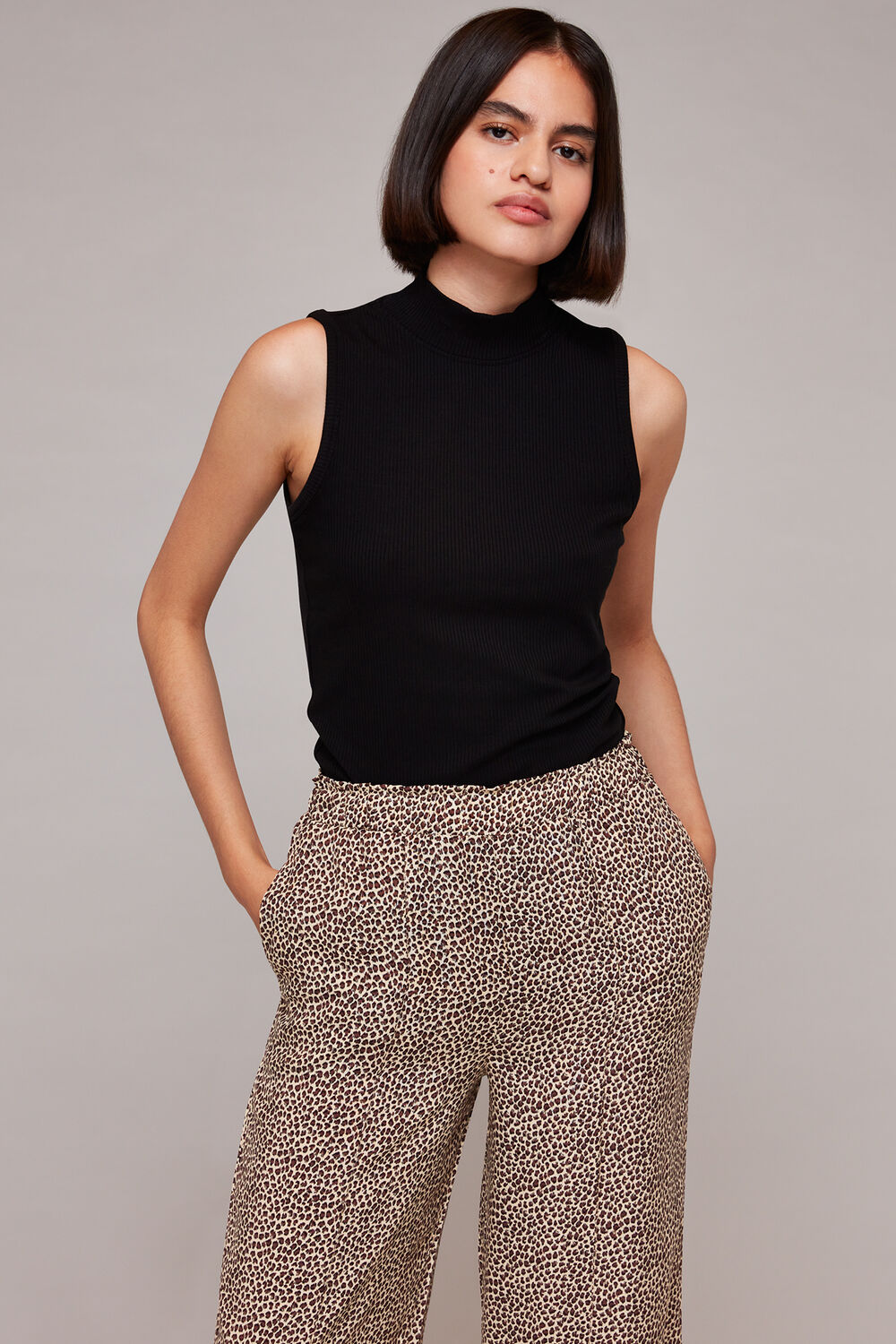 Dashed Leopard Print Trouser