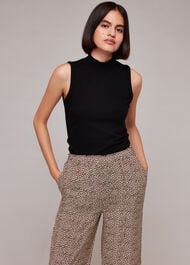 Dashed Leopard Print Trouser