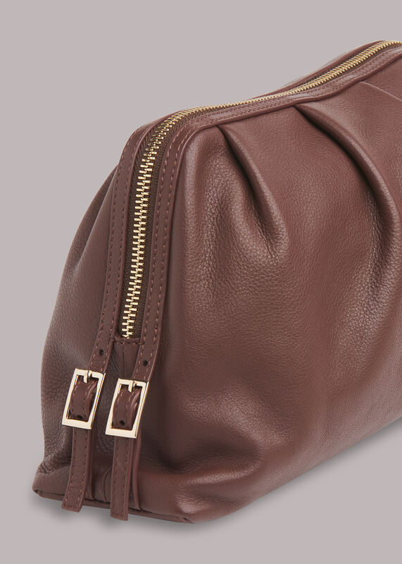 Burgundy Austen Pleated Clutch